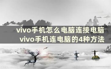 vivo手机怎么电脑连接电脑 vivo手机连电脑的4种方法